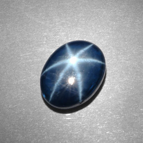Zafiro estrella azul natural de 5,64 ct, corte óvalo, opaco