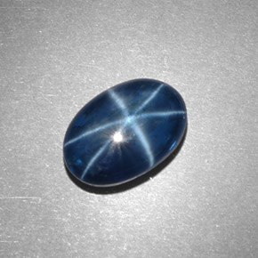 Zafiro estrella azul natural de 4,32 ct, corte óvalo, opaco