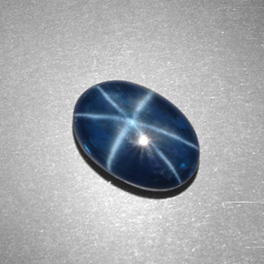 Zafiro estrella azul natural de 4,32 ct, corte óvalo, opaco