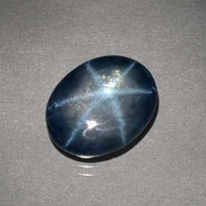 Zafiro estrella azul natural de 4,24 ct, corte óvalo, opaco