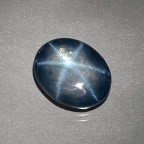 Zafiro estrella azul natural de 4,24 ct, corte óvalo, opaco