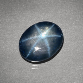 Zafiro estrella azul natural de 4,24 ct, corte óvalo, opaco