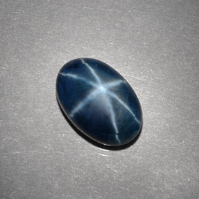 Zafiro estrella azul natural de 4,14 ct, corte óvalo, opaco