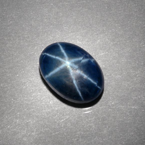 Zafiro estrella azul natural de 5,10 ct, corte óvalo, opaco