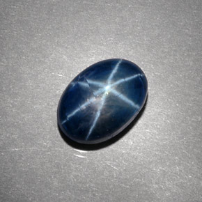 Zafiro estrella azul natural de 5,10 ct, corte óvalo, opaco