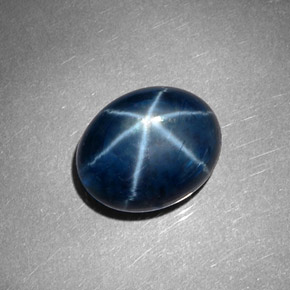 Zafiro estrella azul natural de 8,60 ct, corte óvalo, opaco