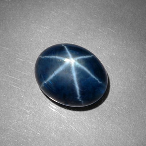 Zafiro estrella azul natural de 8,60 ct, corte óvalo, opaco