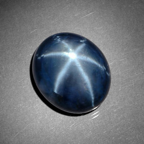 Zafiro estrella Azul natural de 11.72 ct, Corte Óvalo, Opaco