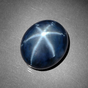 Zafiro estrella Azul natural de 11.72 ct, Corte Óvalo, Opaco
