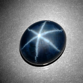 Zafiro estrella azul natural de 13,32 ct, corte óvalo, opaco
