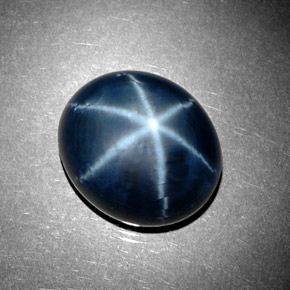 Zafiro estrella azul natural de 13,32 ct, corte óvalo, opaco