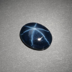 Zafiro estrella Azul natural de 2.90 ct, Corte Óvalo, Opaco