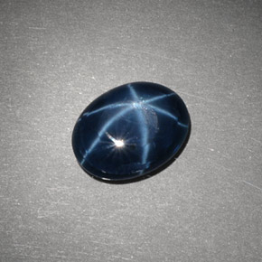 Zafiro estrella Azul natural de 2.90 ct, Corte Óvalo, Opaco