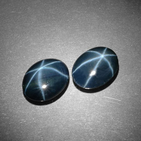 Gemas de zafiro estrella azul natural de  ct, corte óvalo, opaco