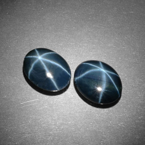 Gemas de zafiro estrella azul natural de  ct, corte óvalo, opaco