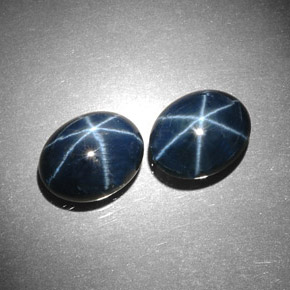 Gemas de zafiro estrella azul natural de  ct, corte óvalo, opaco