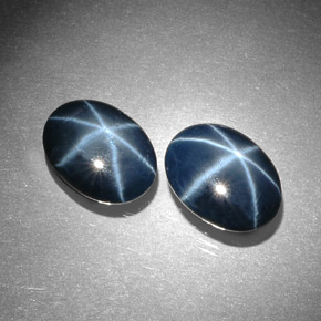 Gemas de Zafiro estrella Azul natural de  ct, Corte Óvalo, Opaco