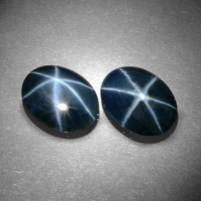 Gemas de zafiro estrella azul natural de  ct, corte óvalo, opaco