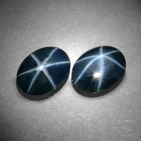 Gemas de zafiro estrella azul natural de  ct, corte óvalo, opaco