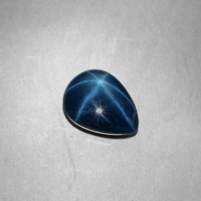 Zafiro estrella Azul natural de 3.09 ct, En forma de pera, Opaco