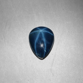 Zafiro estrella Azul natural de 3.09 ct, En forma de pera, Opaco