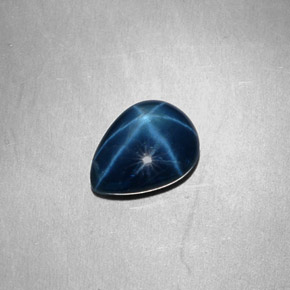 Zafiro estrella Azul natural de 3.09 ct, En forma de pera, Opaco