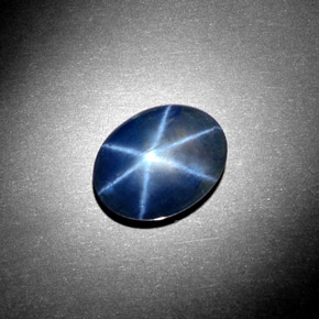 Zafiro estrella azul natural de 5,08 ct, corte óvalo, opaco