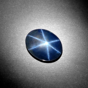 Zafiro estrella azul natural de 5,08 ct, corte óvalo, opaco