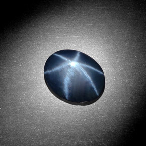 Zafiro estrella azul natural de 3,22 ct, corte óvalo, opaco