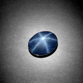 Zafiro estrella Azul natural de 2.99 ct, Corte Óvalo, Opaco