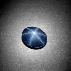 Zafiro estrella Azul natural de 2.99 ct, Corte Óvalo, Opaco