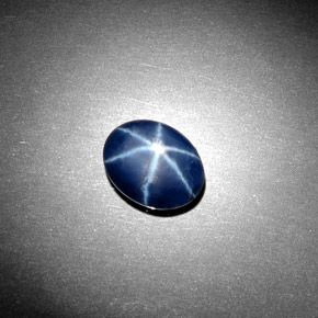 Zafiro estrella Azul natural de 2.21 ct, Corte Óvalo, Opaco