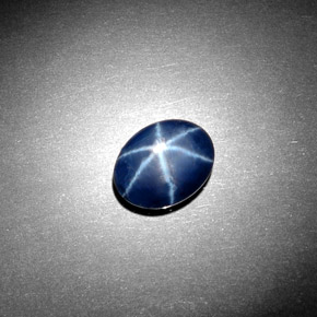 Zafiro estrella Azul natural de 2.21 ct, Corte Óvalo, Opaco