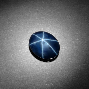 Zafiro estrella azul natural de 4,06 ct, corte óvalo, opaco