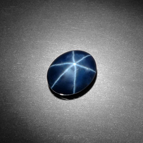 Zafiro estrella azul natural de 4,06 ct, corte óvalo, opaco