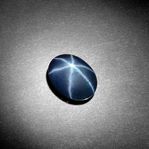 Zafiro estrella azul natural de 2,91 ct, corte óvalo, opaco