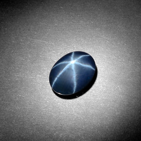 Zafiro estrella azul natural de 2,91 ct, corte óvalo, opaco
