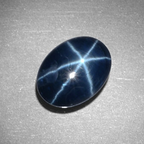 Zafiro estrella azul natural de 3,18 ct, corte óvalo, opaco