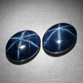 Gemas de Zafiro estrella Azul natural de  ct, Corte Óvalo, Opaco