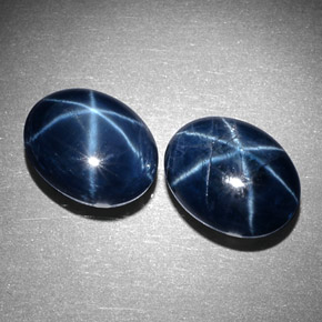 Gemas de Zafiro estrella Azul natural de  ct, Corte Óvalo, Opaco