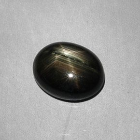Zafiro estrella Negro natural de 6.26 ct, Corte Óvalo, Opaco