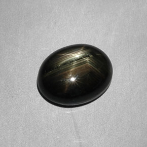 Zafiro estrella Negro natural de 6.26 ct, Corte Óvalo, Opaco