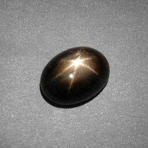 Zafiro estrella Negro natural de 4.30 ct, Corte Óvalo, Opaco