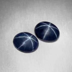Gemas de zafiro estrella azul natural de  ct, corte óvalo, opaco