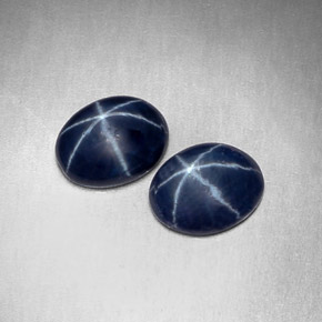 Gemas de zafiro estrella azul natural de  ct, corte óvalo, opaco