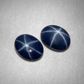 Gemas de Zafiro estrella Azul natural de  ct, Corte Óvalo, Opaco