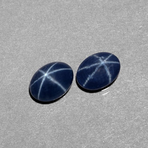 Gemas de zafiro estrella azul natural de  ct, corte óvalo, opaco