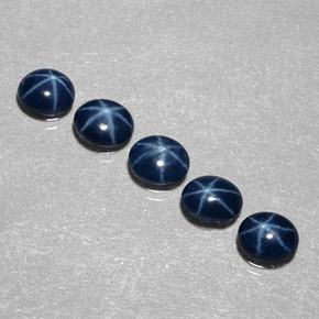Gemas de zafiro estrella azul natural de  ct, corte óvalo, opaco