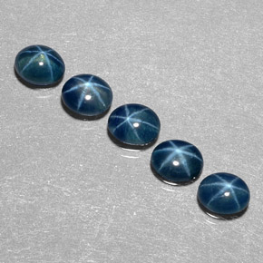 Gemas de zafiro estrella azul natural de  ct, transparente, transparente / translúcido