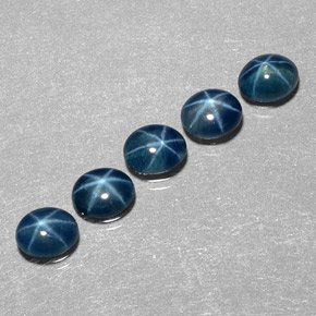 Gemas de zafiro estrella azul natural de  ct, transparente, transparente / translúcido